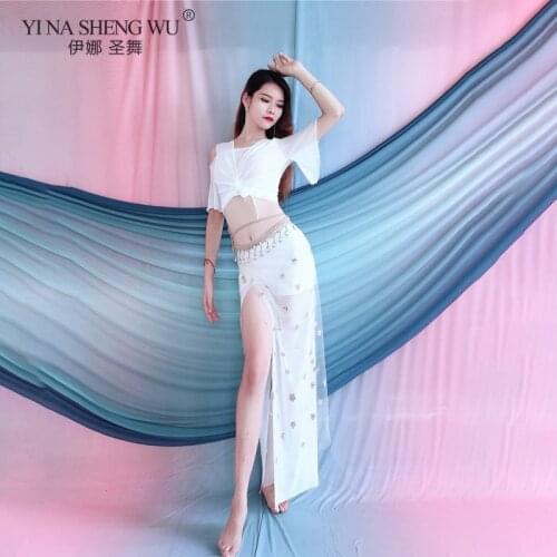 Oriental Practice Wear Performance Practice Clothes Dancing Women Bellydance Belly Dance Costume Set Tops Long Hip Scarf Suit