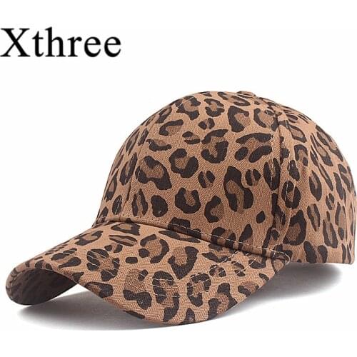 Xthree Leopard Print Summer Baseball Cap Men Hat For Women Casual Cap Hip Hop Snap back Gorras Hombre hats Bone