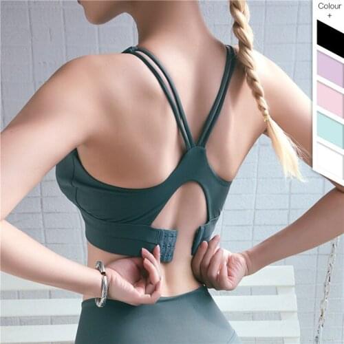 Push Up Sports Bra Top Women Hollow Out Padded Yoga Bras Fitness Gym Bra Crop Tops Adjustable Shockproof Fitness Underwear