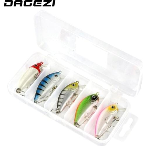 DAGEZI hard fishing bait 3.7g/5cm Fishing lure with 6# Hook Diving Depth 0.8m-1.2m fishing tackle with box