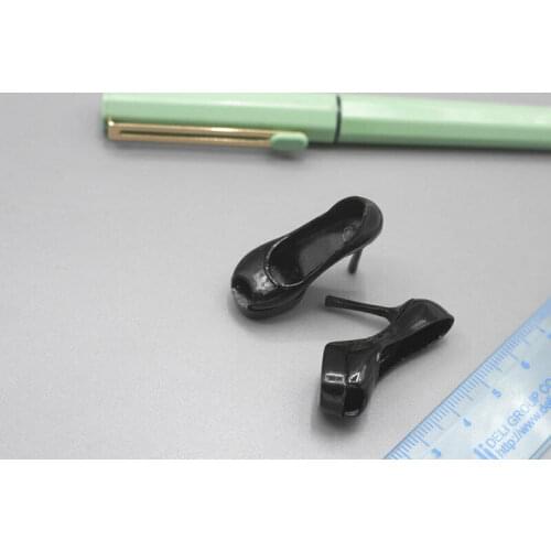 1/6th Female Black Waterproof Platform High Heels Model for 12" PH HT Body Doll