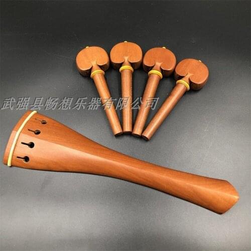 1 set of jujube wood 4/4 cello tailpiece,4pcs pegs with finietuner,tail gut