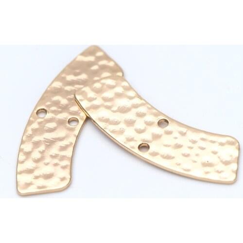 10pcs Hammered Fan Charm Connectors 28x8mm, Rustic Bar Pendants with 2 Holes (GB-654)