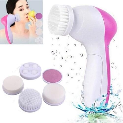 100Pcs/Lot 5 In 1 Cleansing Body Face Skin Care Machine Blackhead Remove Brush Facial Smoothing Cleaning Beauty Tool