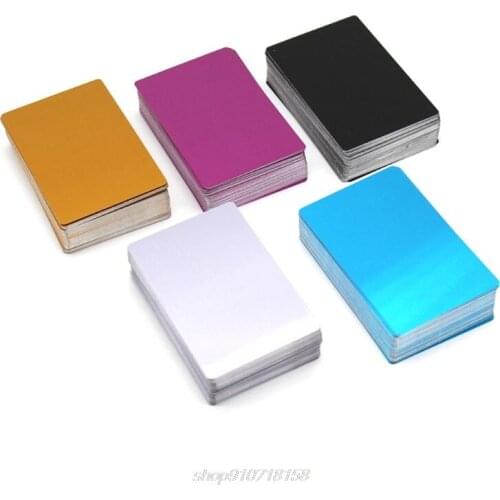 100Pcs Blank Engraved DIY Custom Metal Smooth Business Visiting Name Cards Aluminium Alloy Business O27 20 Dropshipping