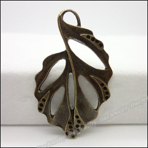 25pcs Vintage Charms Leaf Pendant Antique bronze Fit Bracelets Necklace DIY Metal Jewelry Making