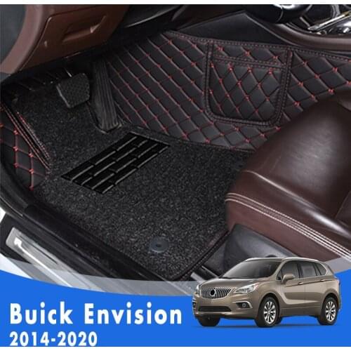 Custom Car Floor Mats For Buick Envision 2020 2019 2018 2017 2016 2015 2014 Double Layer Wire Loop Front And Rear Carpets Rugs