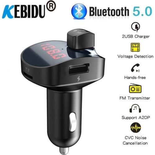 New updating Bluetoth 5.0 Mp3 Player Handsfree Car kit Dual USB Charger Aux TF Card Player Wireless Audio Adapter for Autoradio