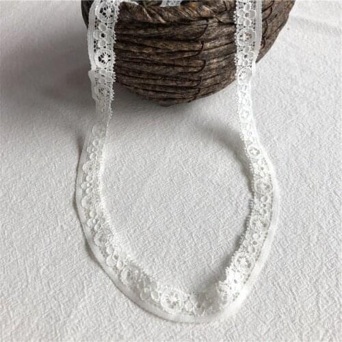 Bricolage 1cm S1290 coton matériel brodé blanc dentelle garnitures fait à la main patchwork embellissement ruban