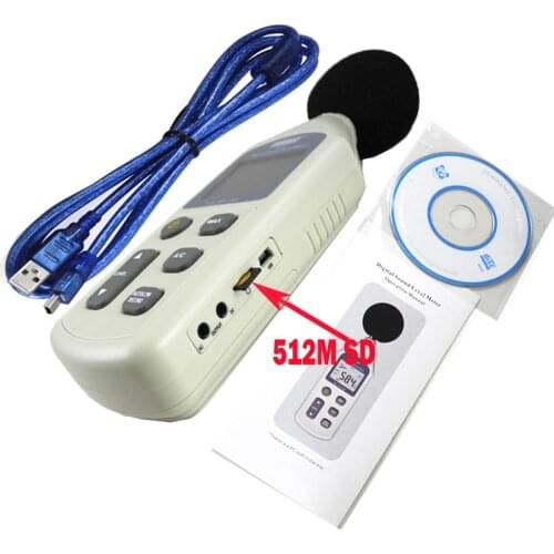 WS1361C Digital Sound Level Meter ,Decibel meter ,Noise meter Digital LCD Sound Level Meter 30-130dB USB +With SD Card