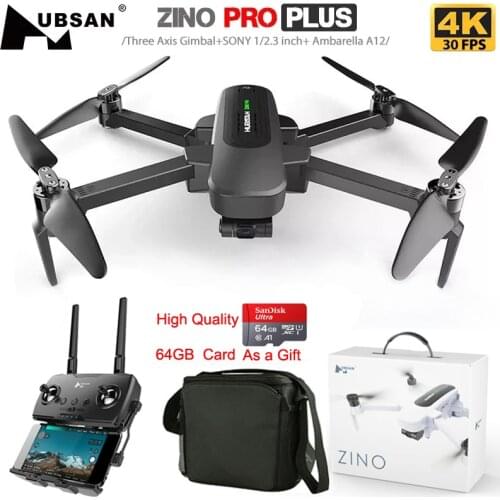 Hubsan Zino Pro + Plus RC Drone With GPS 5G WiFi 8KM FPV 4K 30FPS UHD Camera 3-Axis Gimbal 43mins Flight Time Quadcopter