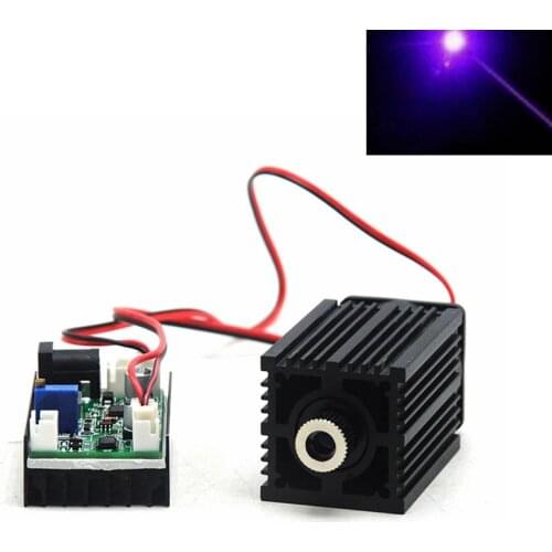 Focusable 405nm 50mW Violet Blue Dot Laser Diode Module Point Lasers 12V with 12V Driver TTL Long-time Working