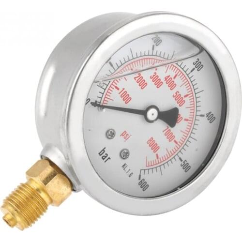 0-600Bar G 1/4" 63mm Dial Hydraulic Water Pressure Gauge Meter Measuring Tool Pressure Gauge Hydraulic Pressure Gauge
