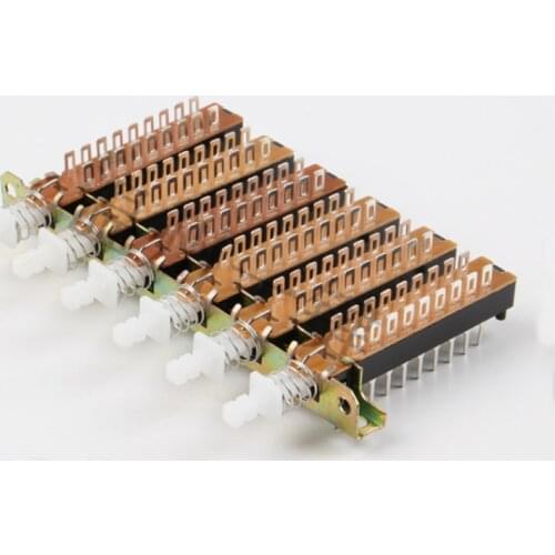 Interlock Push Button Switch Piano Type 18 Pin 6 Row