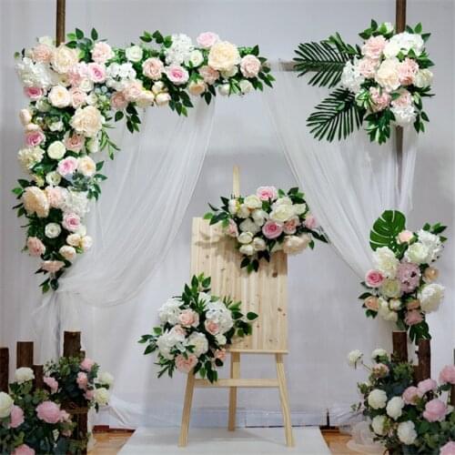 Customizable European Style DIY Wedding Stage Decor Artificial Flower Wall Arch Silk Rose Peony Plant Mix Design Decor Flower wa