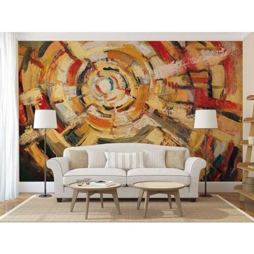 Custom 3D Photo Wallpaper Abstract Circle Painting Mural Wall Decoration Poster Art Removable Wall Mural Wall Stickers