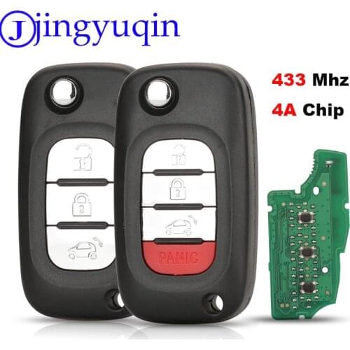 Jingyuqin Remote Car Key 433MHz 4A Chip pcf7952e For BENZ SMART Foding flid Key Control Key
