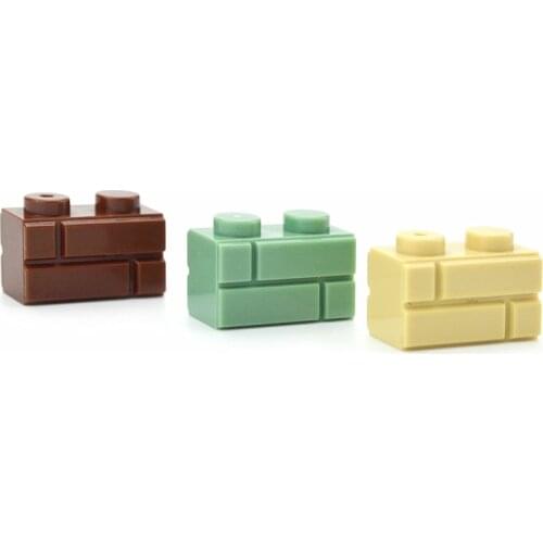 130pcs MOC Accessories Doors Windows DIY Building Blocks Thick wall Bricks 1x2 Dots Educational Compatible with lego