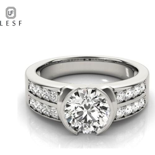 LESF Luxury 925 Sterling Silver Wedding Ring Sets For Women CZ Princess Engagement Band Trendy Jewelry Free Shipping