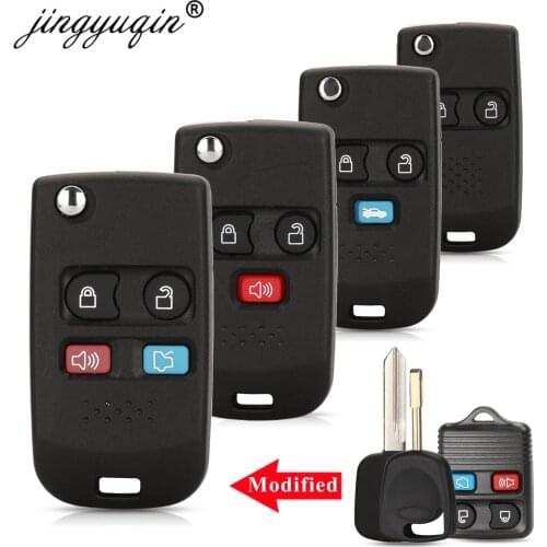 Jingyuqin Modified Flip Key Shell for Ford Edge Flex Explprer Escape Expedition Focus Lincoln Mercury Navigator Remote Fob Case