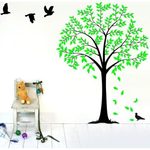Large Family Jungle Tree Bird Wall Decal sticker Home decor DIY Vinyl art Kids Bedroom Nursery Wall Sticker Vinilos Parede D832