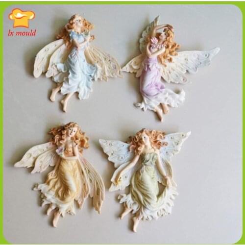 LXYY New Bakery DIY Angel Girl Chocolate Silicone Mould DIY Flower Fairy Sugar Cake Decorative Mold