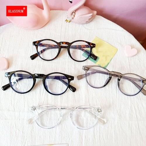 Optical Glasses Frame Women Men Round Small Eyeglasses Frames Cat Eyes Spectacles Clear Lenses Glasses Anti Blue Light Glasses