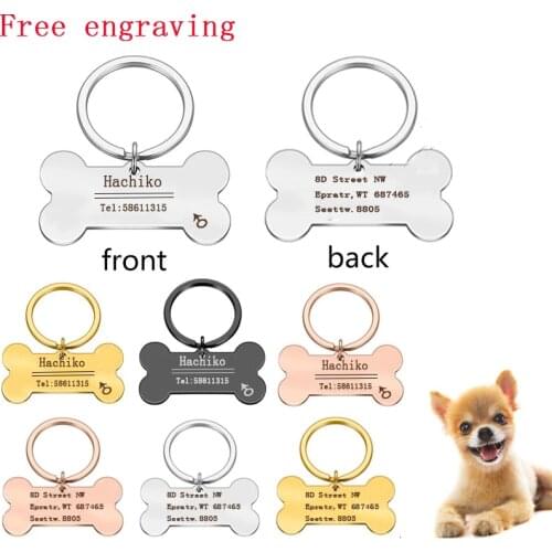 YVYOO Personalized Pet ID Keychain Engraved Name Pendant Suitable for cat and puppy collar pet accessories
