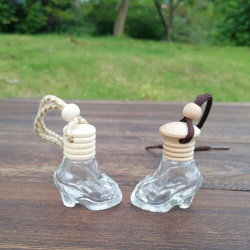 100Pcs 6ML High Heels Clear car Perfume Glass Bottle Boutique Essential Oil Scent Diffuser Car Hanging Cosmetics Bottle