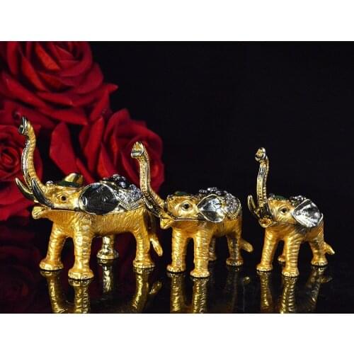QIFU Three pieces of a Set Elephant Figurine New Arrive Home Decor Crafts