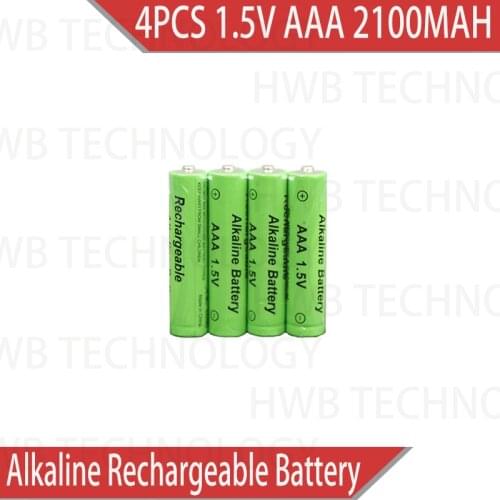 4pcs/lot New Brand AAA Battery 2100mah 1.5V Alkaline AAA rechargeable battery for Remote Control Toy light Batery free shipping