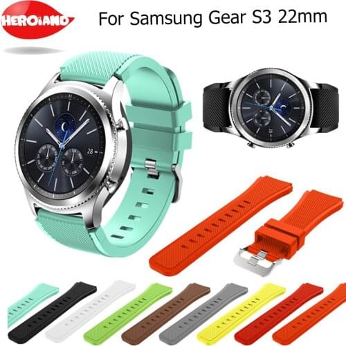 Silicone Watchband for Samsung Gear S3 Classic/Frontier 22mm Watch Band Strap Replacement Bracelet For Huami Amazfit Stratos2/2S