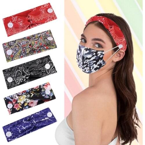 Yoga Sports Headband Sports Elastic Headband European American Printed Sweat-absorbent Women Wide-brimmed Headband gomas pelo