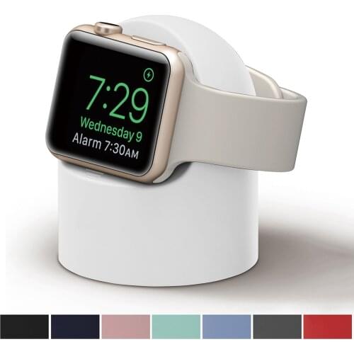 Silicone Charger Stand Mount Dock Holder for Apple Watch Series 6 5 4 3 2 1 iWatch Band 44mm/42mm/40mm/38mm Charge Cable Holder