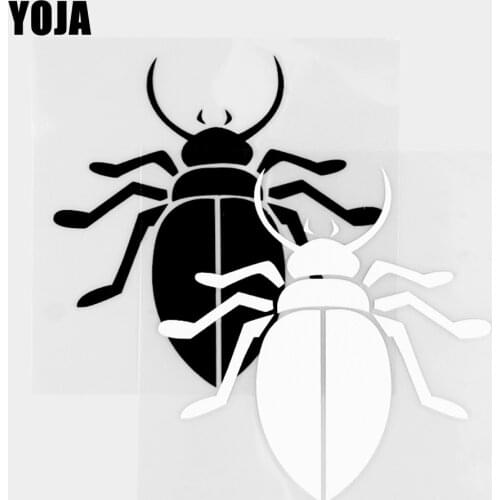 YOJA 10.7×10CM Vinyl Decal Cartoon Animals Fashion Beetle Car Stickers Black/Silver 19C-0407