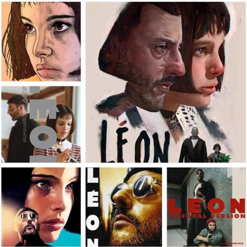 WTQ Canvas Painting Luc Besson Movie Leon Canvas Painting Wall Decor Retro Poster Wall Art Picture Room Decor Home Decor