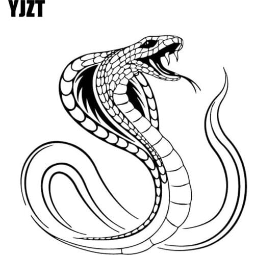 YJZT 16.2CM*15.7CM Angry Snake Vinyl Decal Car Trunk Decoration Car Sticker Accessoreis Black/Silver C4-1544