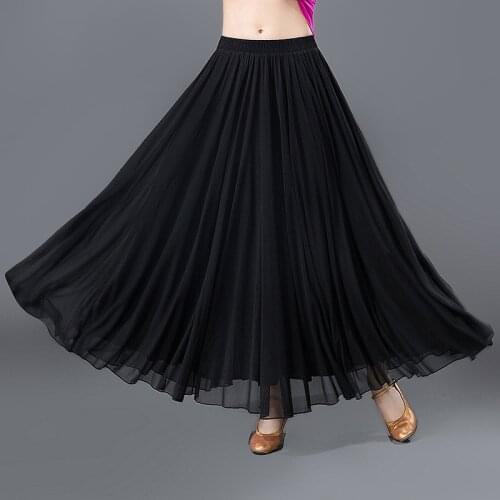 Womens Modern Dance Skirt Half - Body Long Dress Waltz Dance Practice Wear Ballroom Dance Dress Belly Dance Skirt D0806