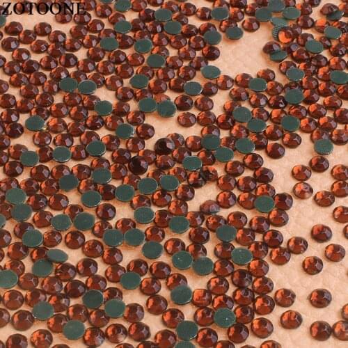 ZOTOONE Coffee Crystal Stones For Clothes Decoration Applique Flat Back Nail Art Glass Rhinestones Aplicador Hotfix Strass E