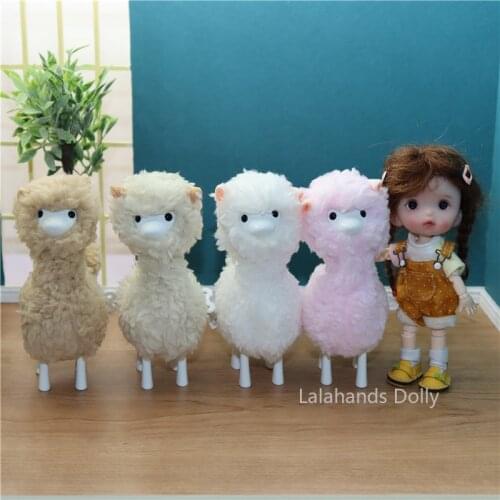 1/8,1/12 Cent Doll OB11 Cute Cartoon Clockwork Can Run Alpaca for Dollhouse Furnishings, Birthday Presents for Children