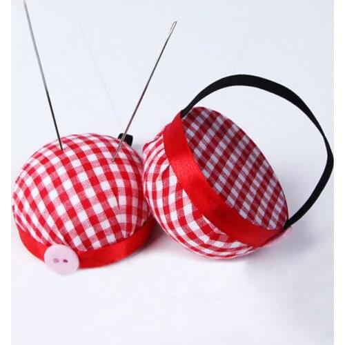 1pc Ball Shaped Needle Pin Cushion With Elastic Wrist Belt DIY Handcraft Tool for Cross Stitch Sewing Home Sewing Accessories