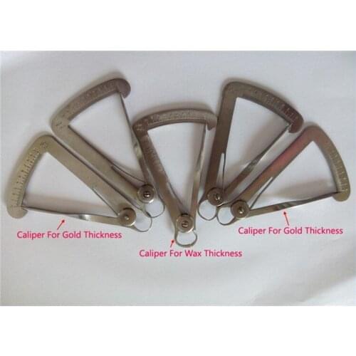 1Pc Dental Lab Metal Caliper Wax Metal Dental Crown Gauge Caliper Ruler