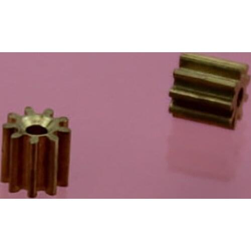 10/100pcs 9teeth motor copper gear/spur gear/DIY toy accessories/technology model parts/baby toys for children/91a0.3m