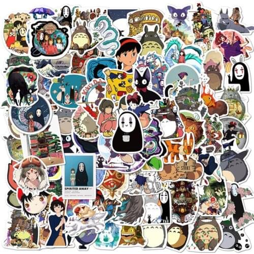 10/30/50/100Pcs Miyazaki Hayao Combination Anime Stationery Stickers Cartoon Graffiti Luggage Laptop Refrigerator Motorcycle
