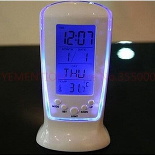 100PCS Big Screen Led Digital Alarm Clock Electronic Watch Temperature Music Lighting Multi-function Alarm Clock Gift
