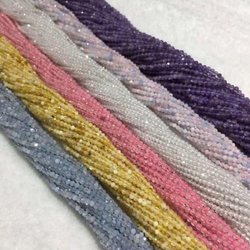 2MM 1Strand-180Pcs 100% Natural Quartz Loose Bead Strands Semi-Precious Stone Jewellery Beads