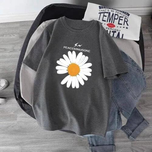 2021 Summer Fashion TShirt Little Daisy Harajuku Tees Loose Ulzzang Kawai Oversized T-shirts Short Sleeved Women T Shirt Top Y2k