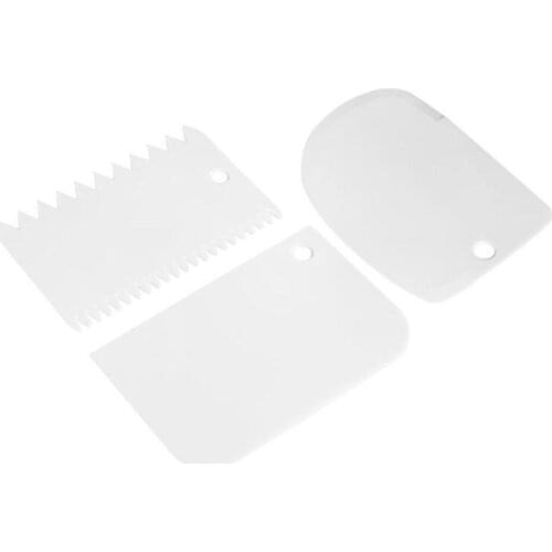 3Pcs Plastic Dough Scraper DIY Cream Fondant Cake Spatula Baking Pastry Tools Cake Decorating Kitchen Butter Knife Dough Cutter