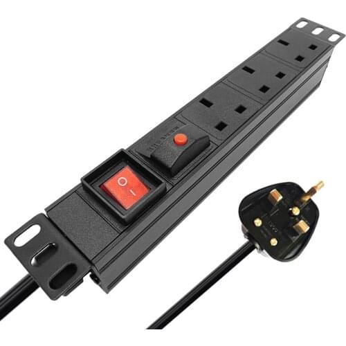 3AC UK SOCKET Aluminum alloy power With overload protection function Double break switch control 2m extension line UK PLUG