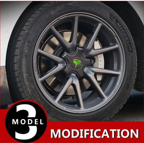 4pcs Five Claw Type Stainless Steel Wheel Center Caps Hub Cover Lug Nut Covers for Tesla Model 3 Athletic Hubcaps Car Decoration